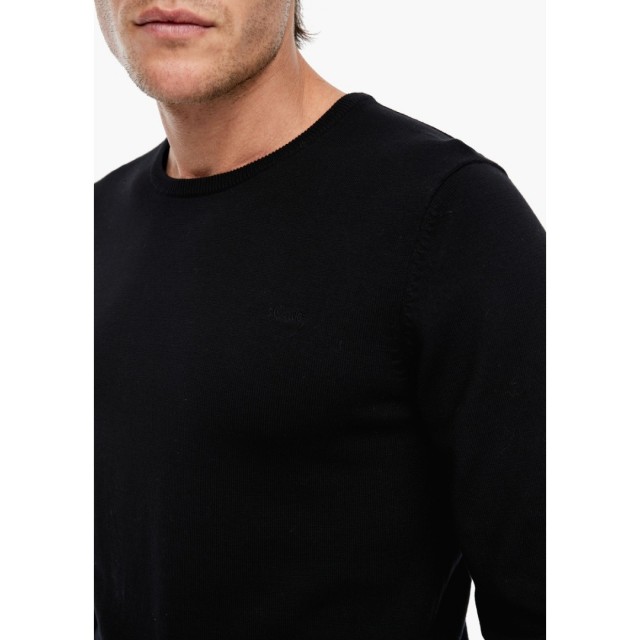 S.OLIVER knitted sweater roundnek, color black