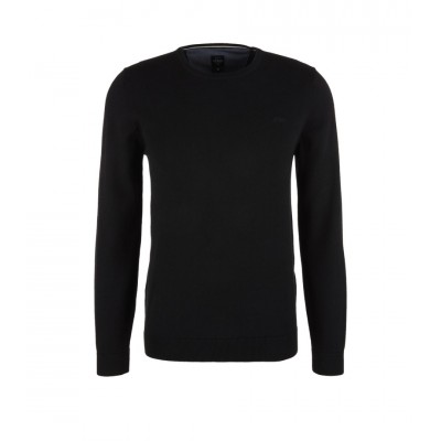 S.OLIVER knitted sweater roundnek, color black