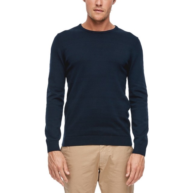 S.OLIVER knitted sweater roundnek, Blue Navy color