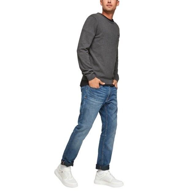 S.OLIVER knitted sweater  roundnek, grey color