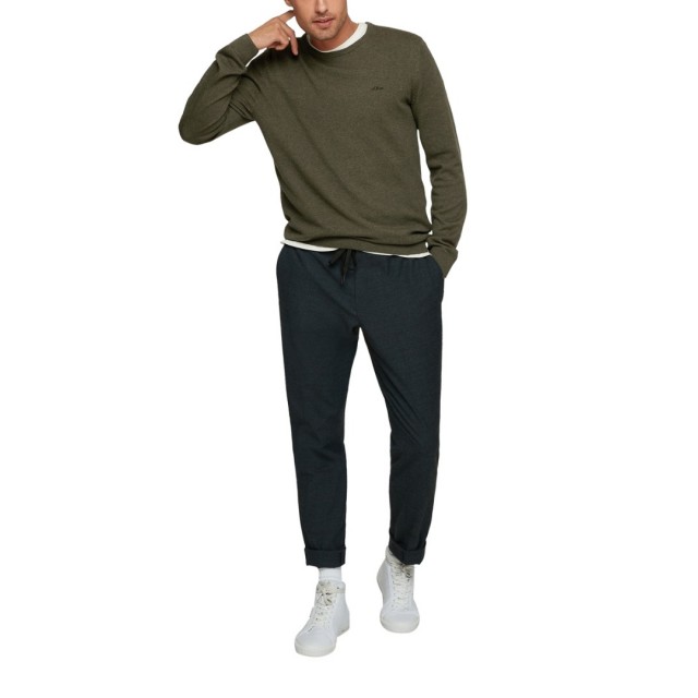 S.OLIVER knitted sweater  roundnek, khaki color