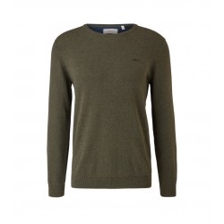 S.OLIVER knitted sweater  roundnek, khaki color