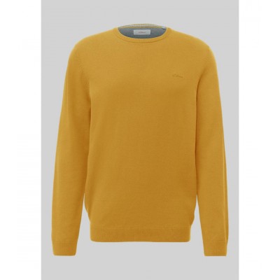 S.OLIVER knitted sweater roundnek, yellow color