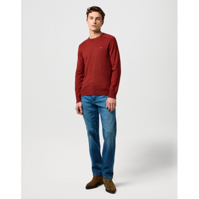 WRANGLER KNIT SEATER FIRED BRICK