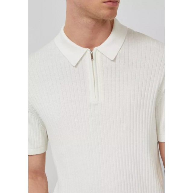 S.OLIVER KNIT POLO SHIRT ECRU