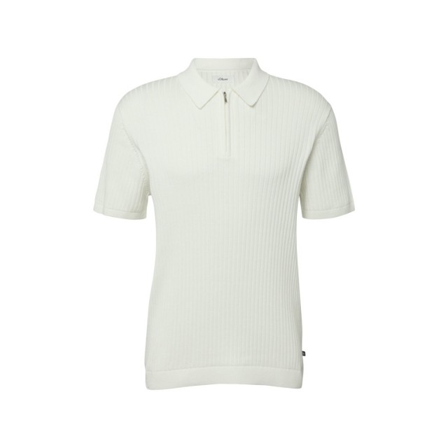 S.OLIVER KNIT POLO SHIRT ECRU