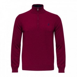 MCS KNIT ZIP BORDEAUX