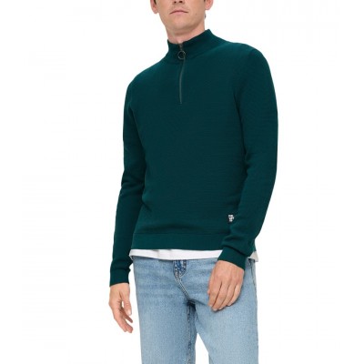 S.Oliver Sweater With Zipper Petroleum