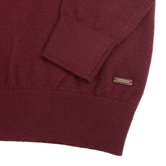 LEONARDO Πλεκτό Zip Μπορντό