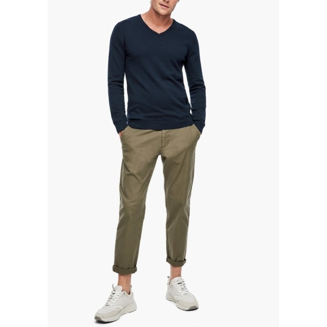 S.OLIVER knitted sweater V, blue navy color