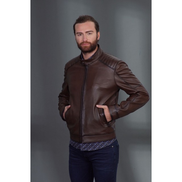 MASSIMO Μπουφάν Δερμάτινο Ταμπά